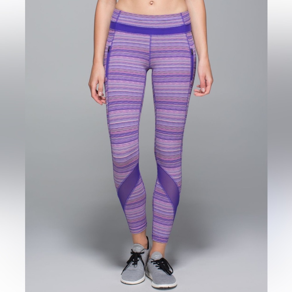Lululemon Inspire Tight II Mesh Space Dye Twist Iris Flower Pink Shell Iris